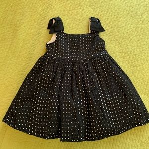 Janie and jack black with white dotted girl dress